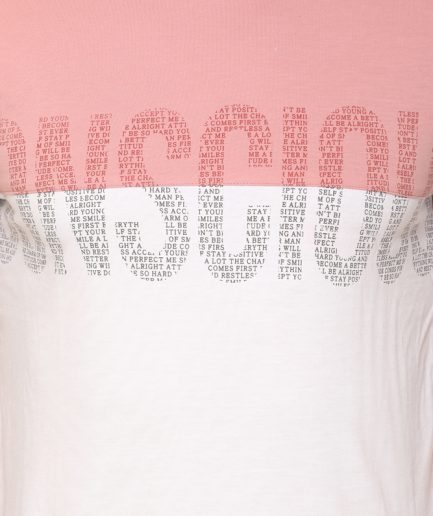 Men's Cotton Blended Cut & Sew Round Neck Regular Fit Spanish Pink Color T Shirt