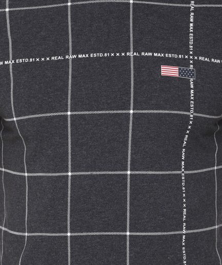 6TY8 Men's Cotton Blended Printed Round Neck Regular Fit Dark Grey  Color T Shirt