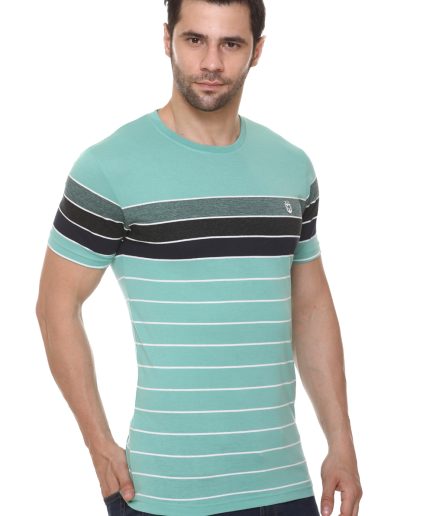 Round Neck Regular Fit Aqua Green Color T Shirt-K3170